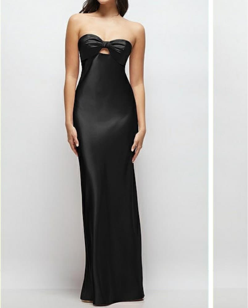 Dessy Strappless Bow Bandeau Maxi Dress - Image 1