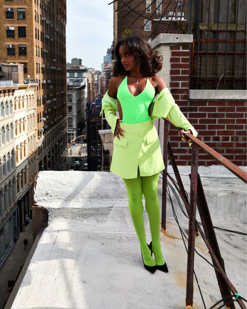 Vibrant Neon Green Suit Set - Image 2