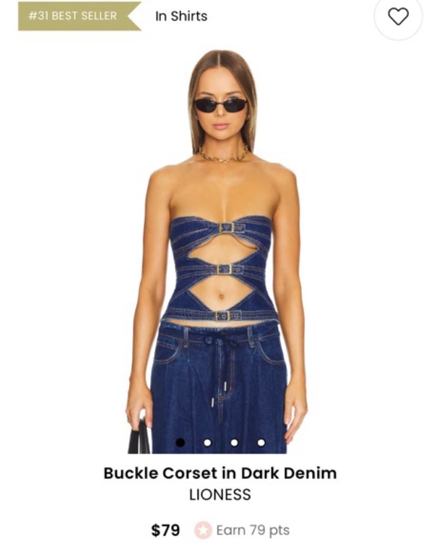 Lioness Buckle Corset in Dark Denim - Image 2