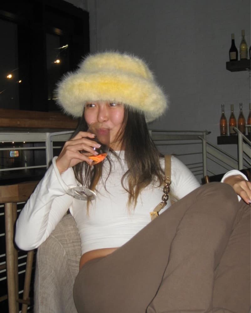 Fluffy Faux Fur Bucket Hat  - Image 1