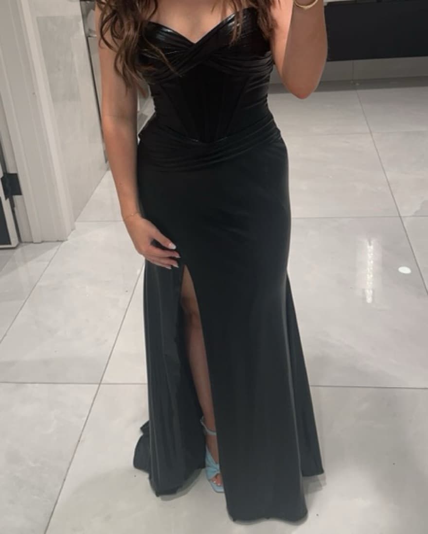 Long Black Metallic Dress - Image 2