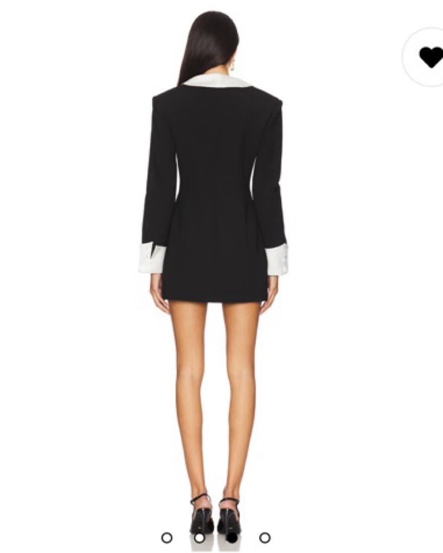 Mira Blazer Dress in Black & Cream - Image 4