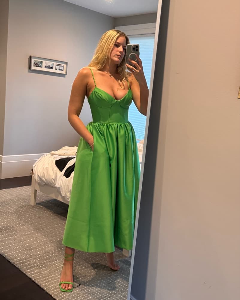 Vibrant Green Midi Dress - Image 1