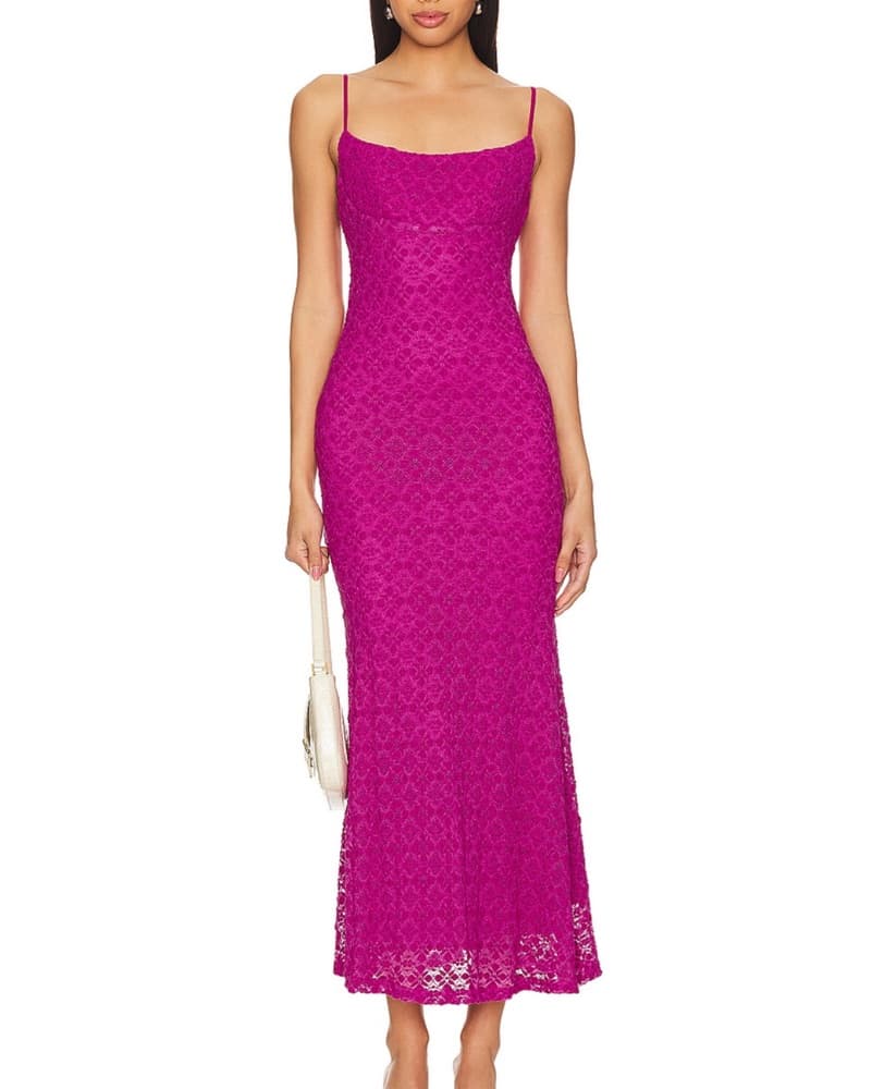 Magenta Midi Dress - Image 1