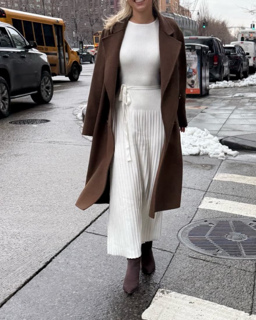  White Long Sleeve Sweater Dress - Image 1