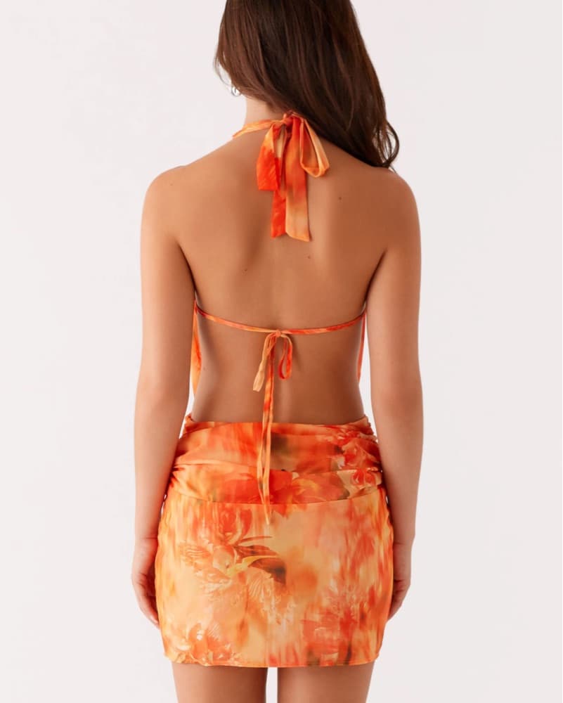 Elysia Chiffon Sunset Floral Mini Dress - Image 4