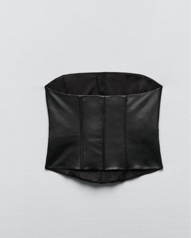 Zara Faux Leather Corset Top - Image 3
