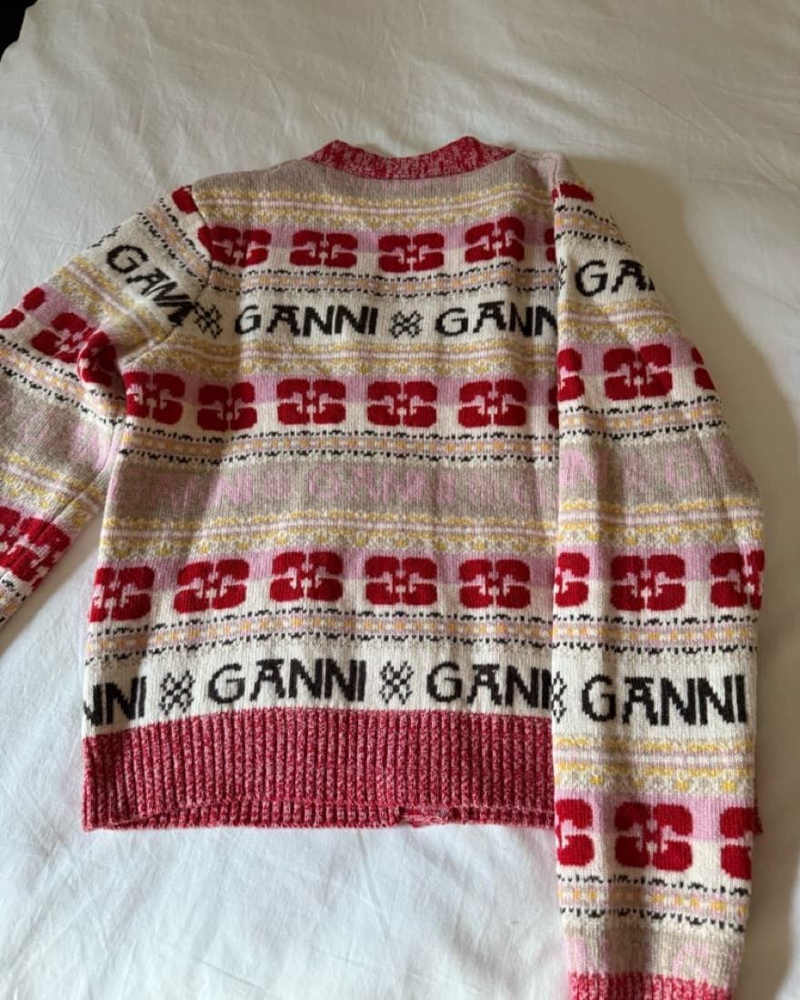 Red/Pink Ganni Sweater - Image 3