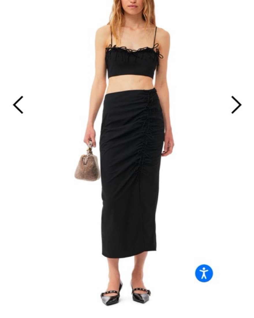 GANNI Black Skirt And Crop Top Set - Image 1