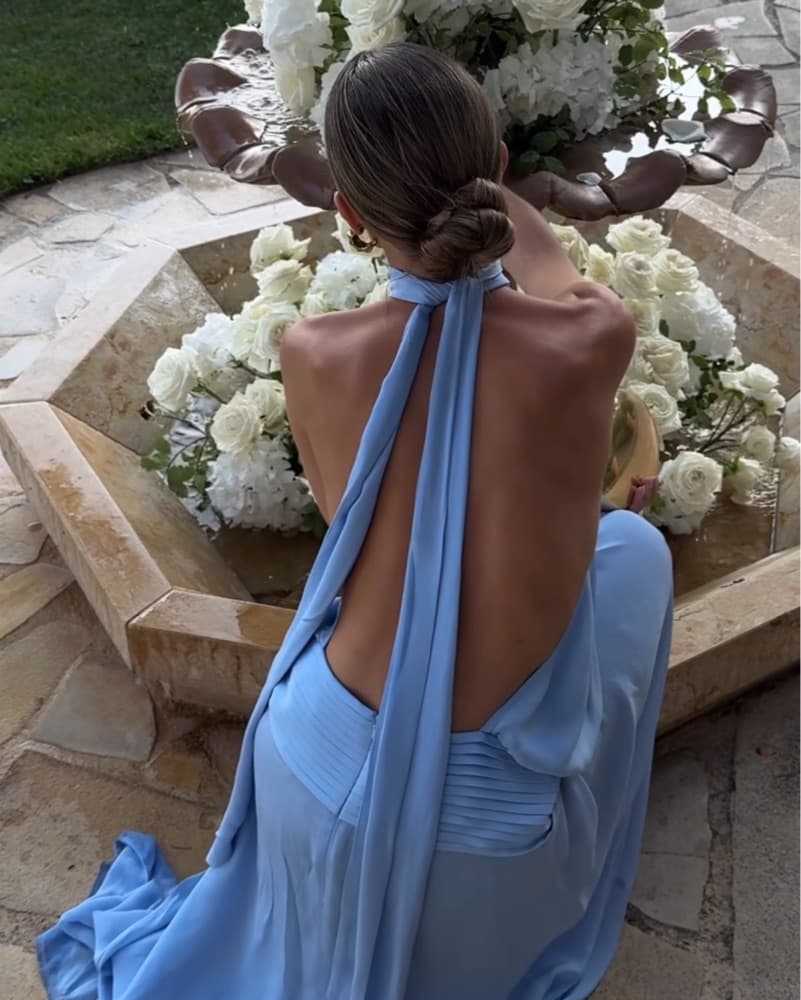 Arakii Blue Halter Neck Maxi Dress - Image 1