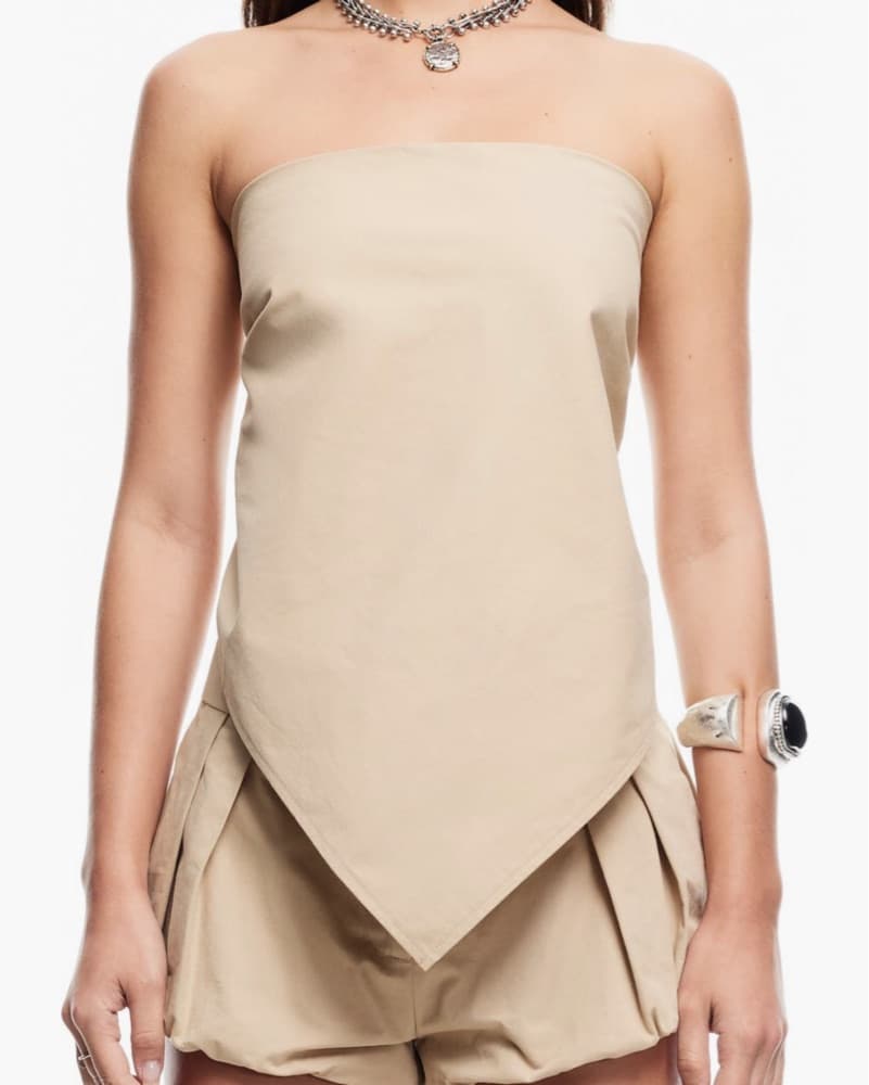 LIONESS Strapless Bandana Top - Image 1