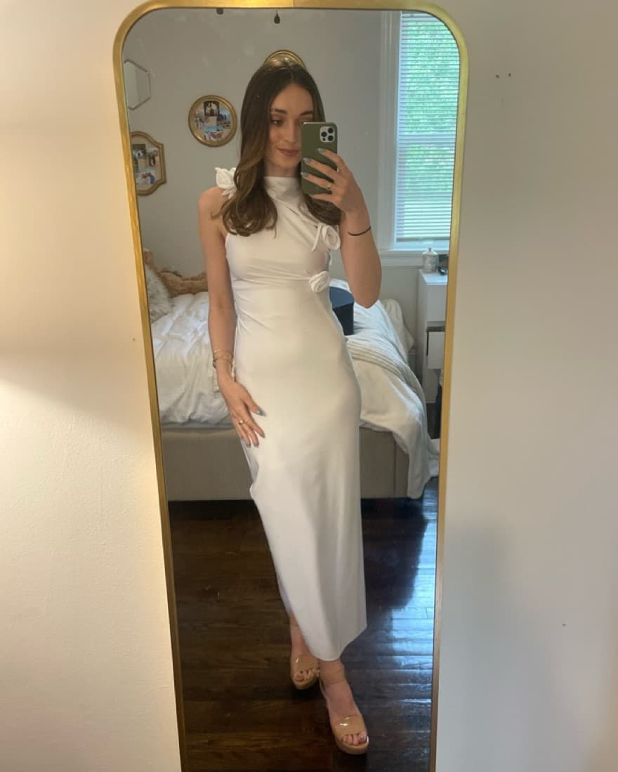Coperni White Rosette Gown - Image 3