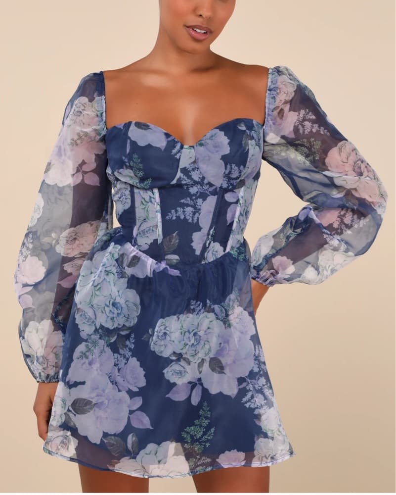 Ethereal Floral Mini Dress - Image 1