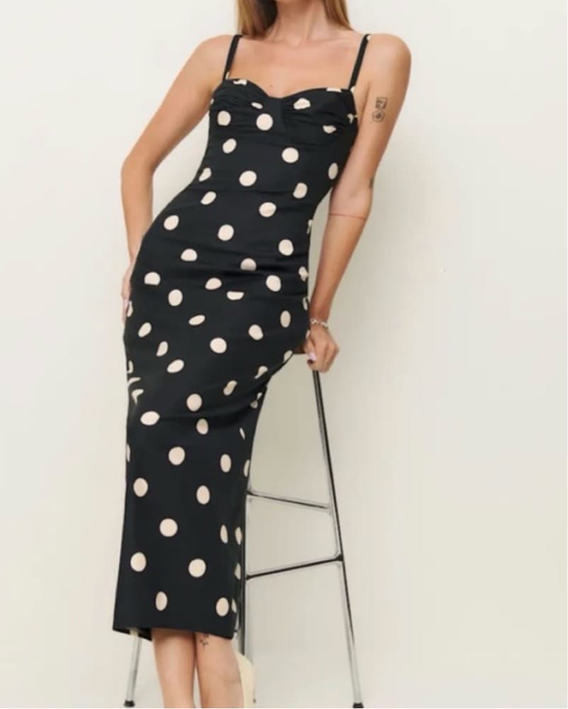 Polka Dot Midi Dress - Image 1