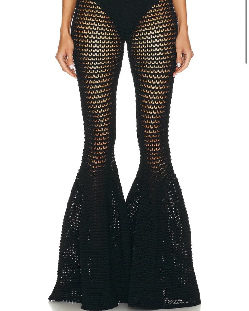 Alaïa Black Waffle Flare Pant - Image 2