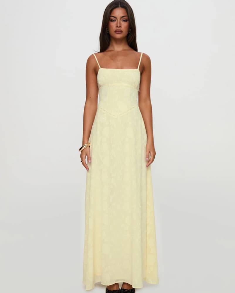Yellow Long Princess Polly Dress - Image 2