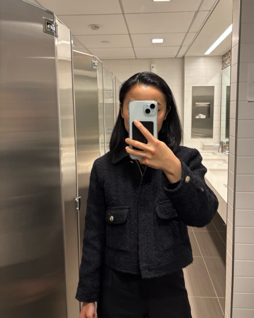 Sandro Cropped Tweed Jacket in Black - Image 2