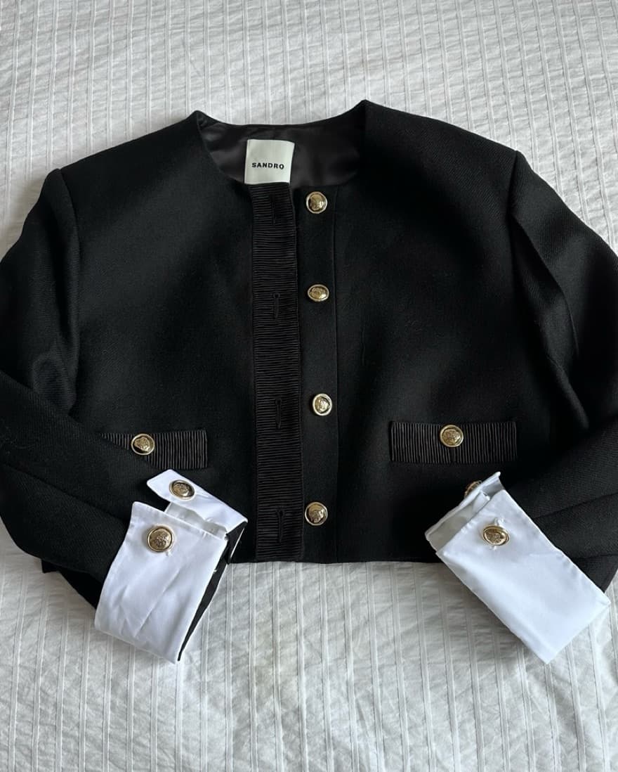 Sandro Wool Cropped Jacket - Image 4
