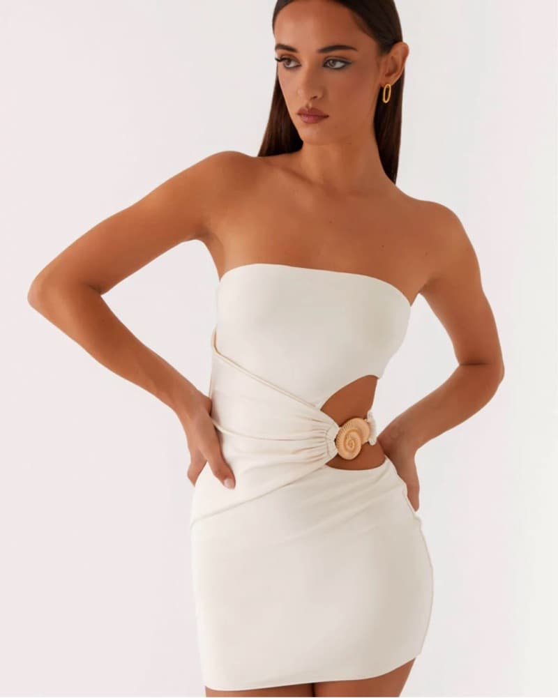 White Coastal Peppermayo Mini Dress - Image 1