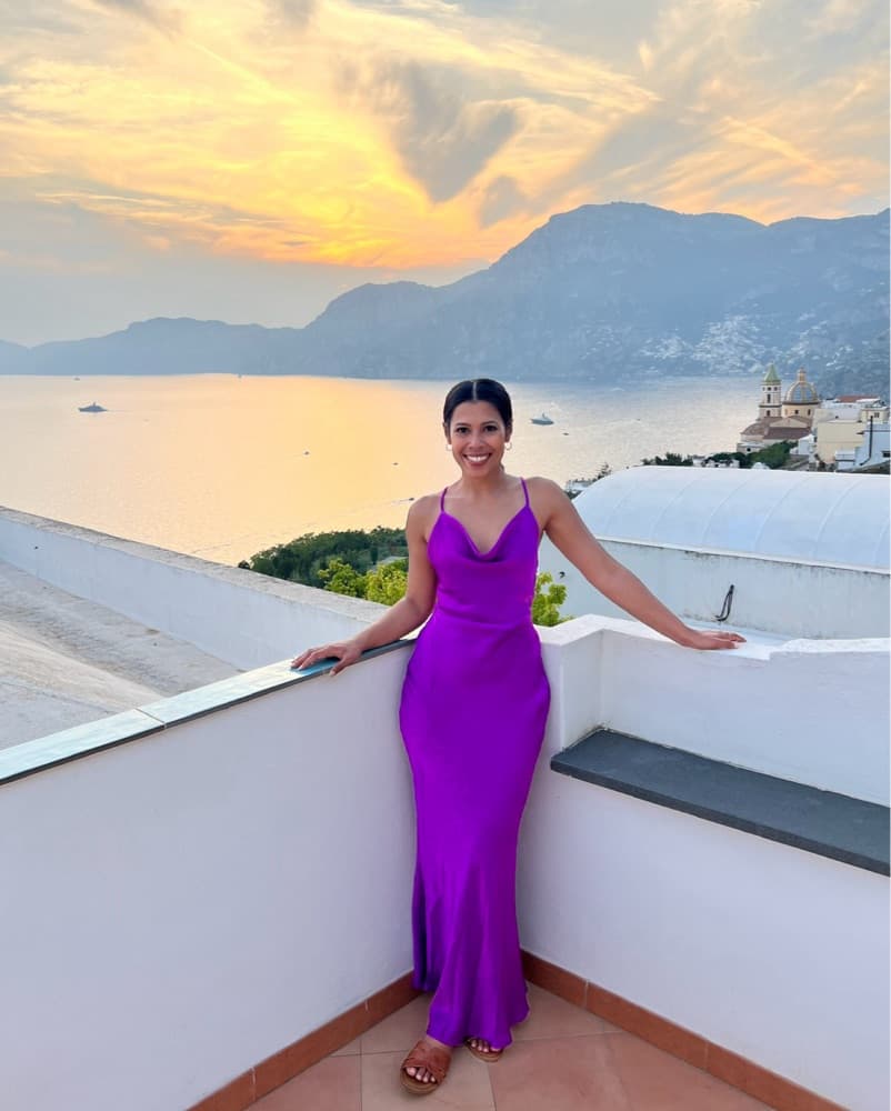 Puple Satin Maxi Dress  - Image 1