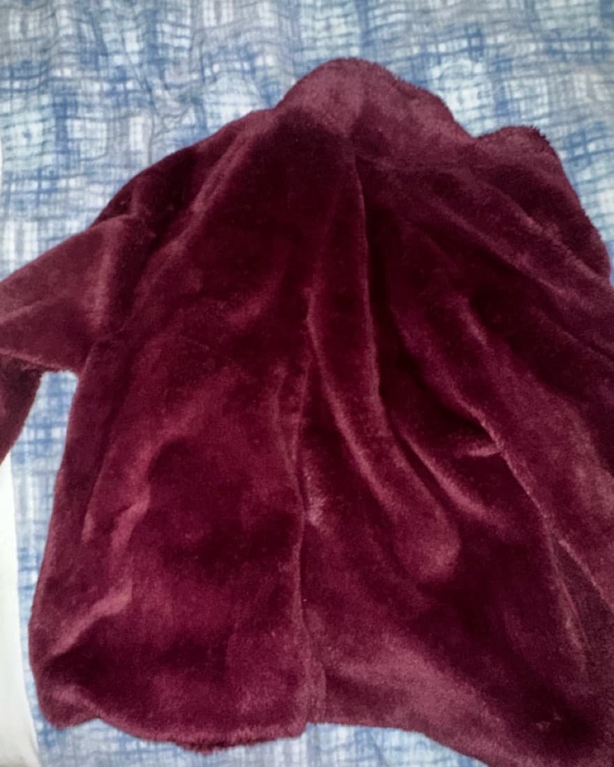 Maroon/Deep Berry Fur Coat - Image 4