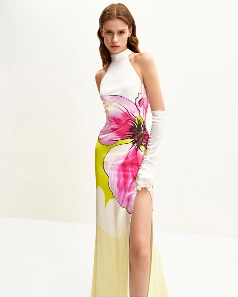 JW Pei Olivia Floral Halter Gown - Image 3