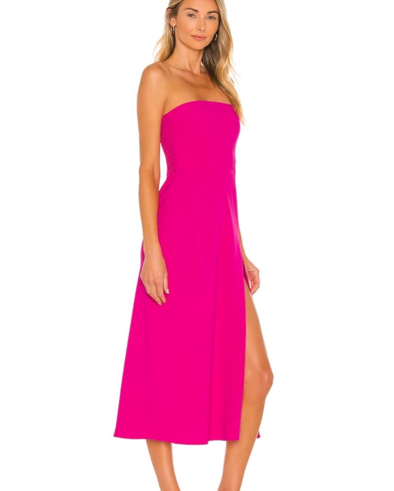 Amanda Uprichard Pink Midi Dress - Image 2