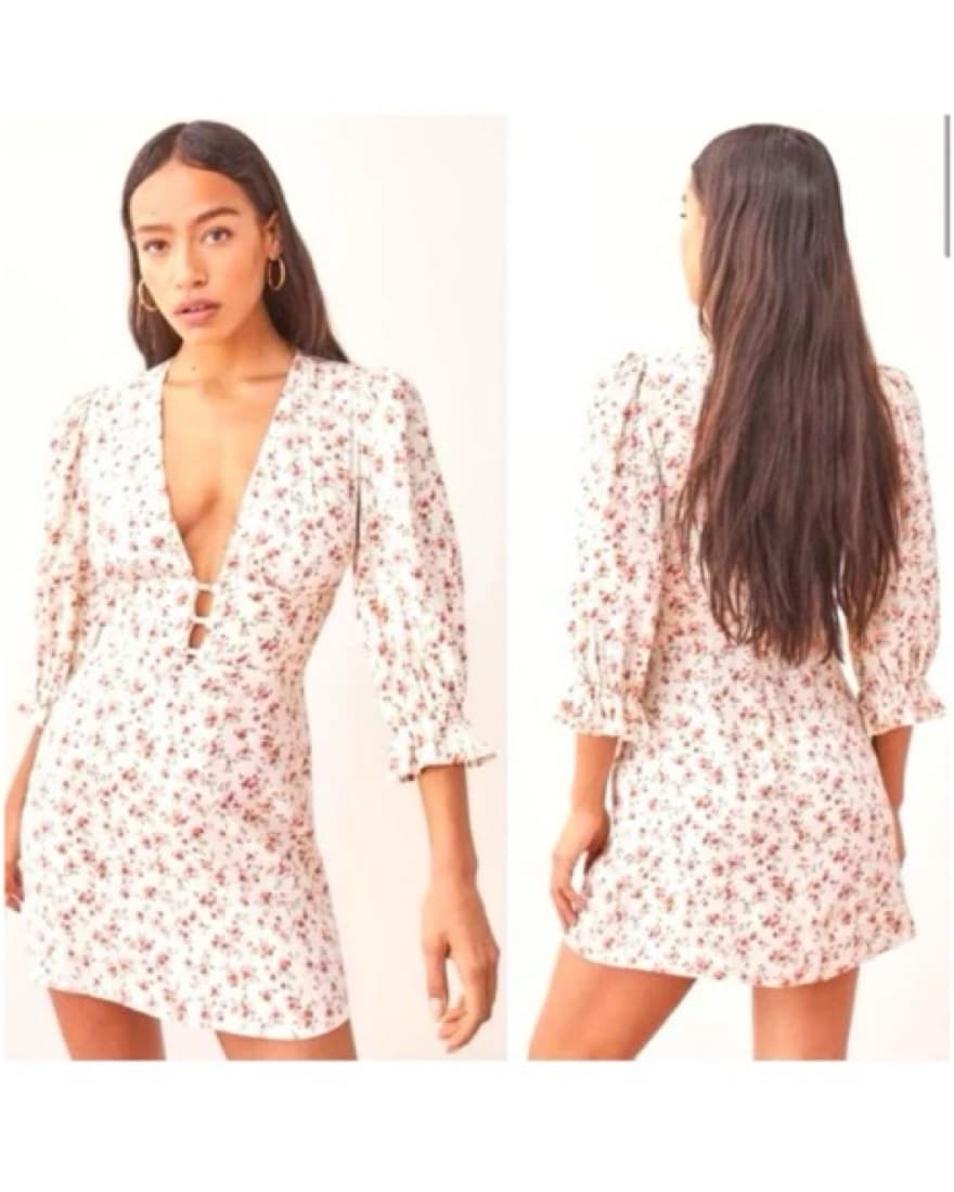 Reformation Marina Mini Dress - Image 4