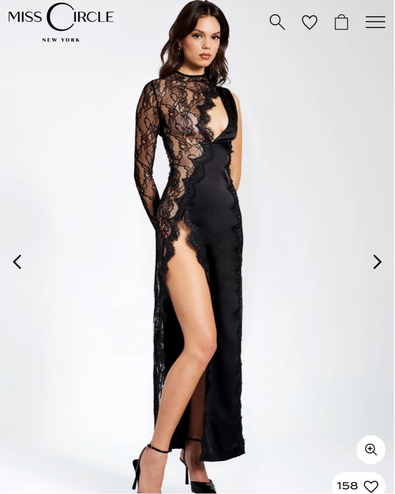 Black Lace Dress - Long - Image 1