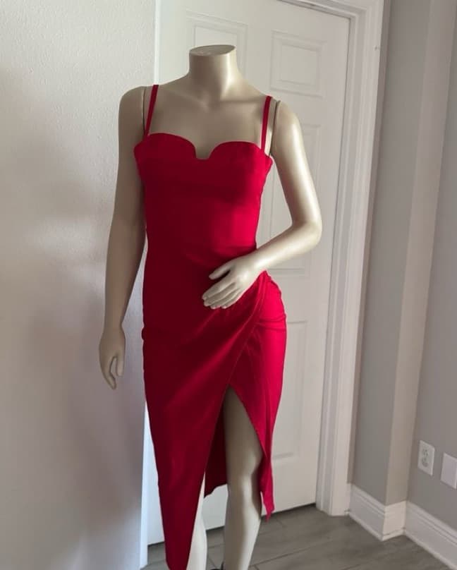 Reformation Cherry Red Alfred Dress 8 - Image 4