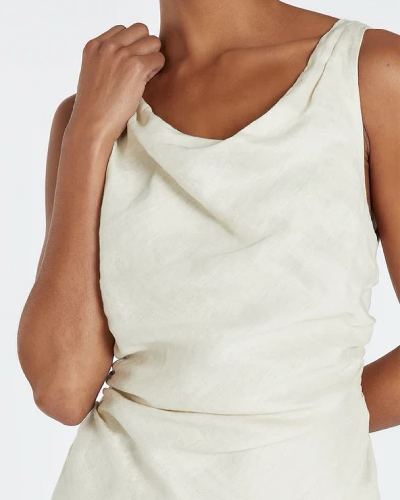 CARLA PUTTY LINEN COWL MAXI DRESS - Image 4