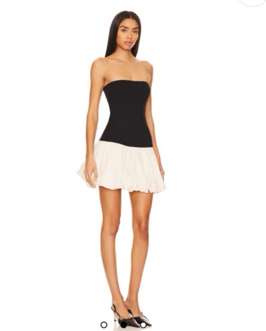 Mini Dress in Black & Ivory - Image 1