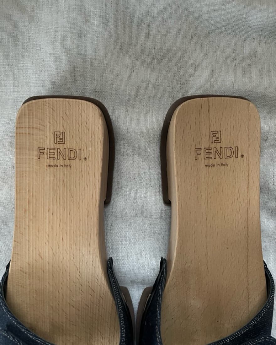 Vintage Fendi Wooden Sandals - Image 5
