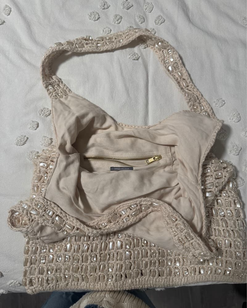 Ivory pearl embellished bag - Image 5