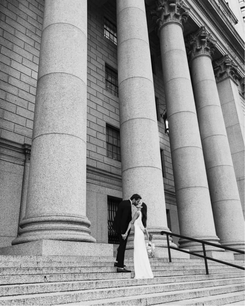White Bridal Courthouse Dress Open Back - Image 3
