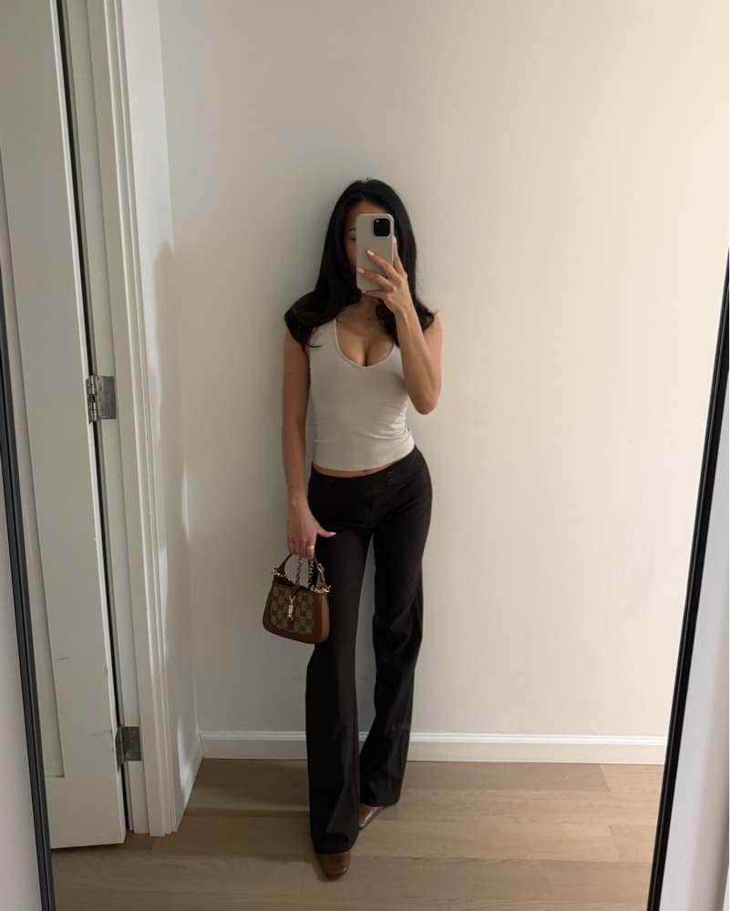 Low Rise Brown Pants - Image 1