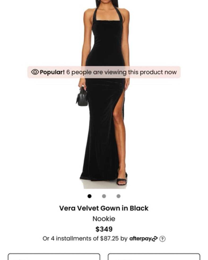 Nookie Black Velvet Gown - Halter & Slit - Image 1