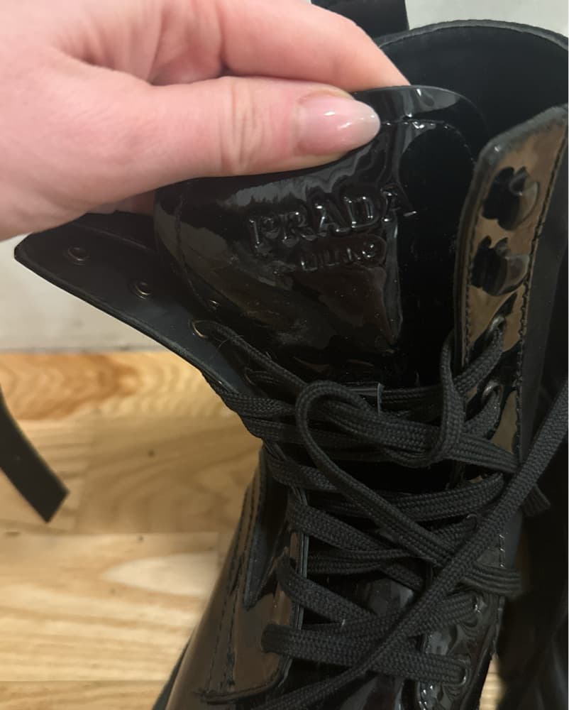 Prada Lookalike Platform Lace-Up Boots - Image 3