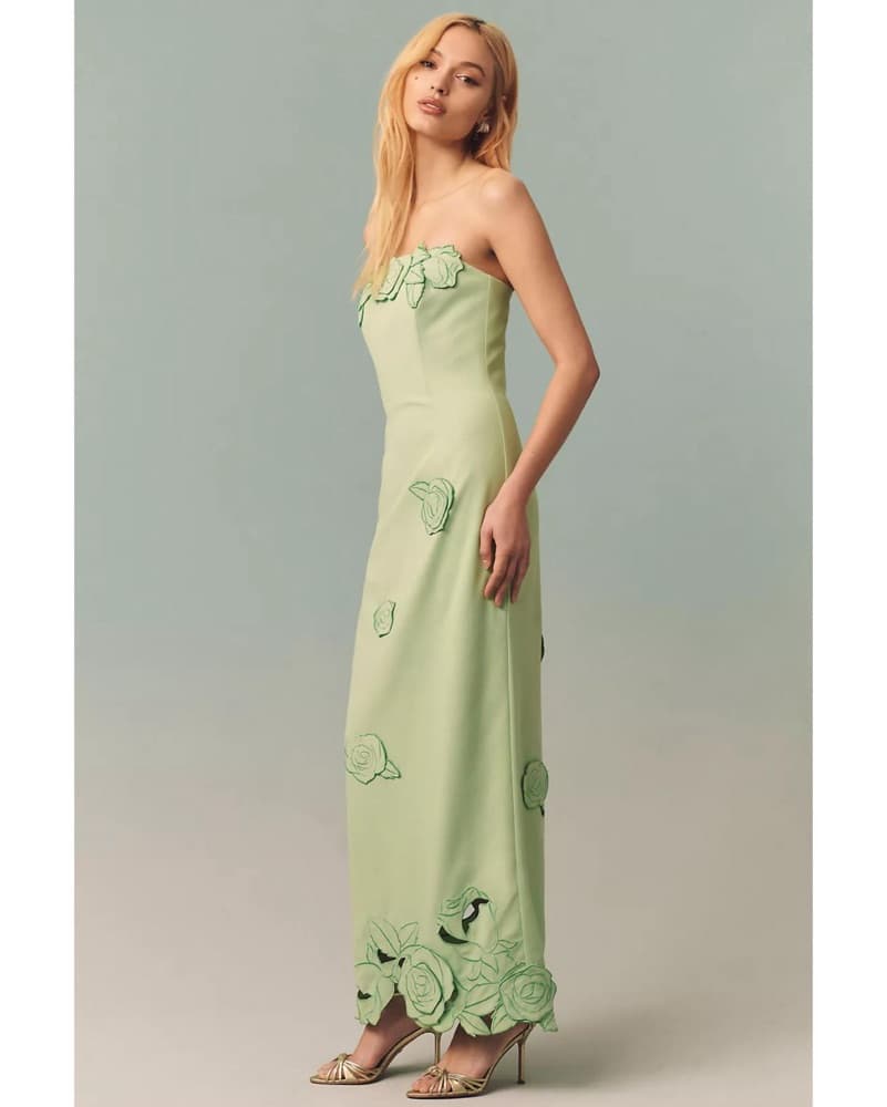 LEO LIN Rayna Green Gown |  Leo Lin Green Dress,Green Bridesmaid Dress, Green Wedding Guest Dress - Image 3