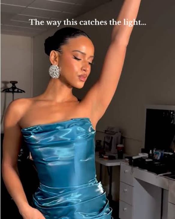 Moda Glam Talia Blue Corset Gown - Image 3