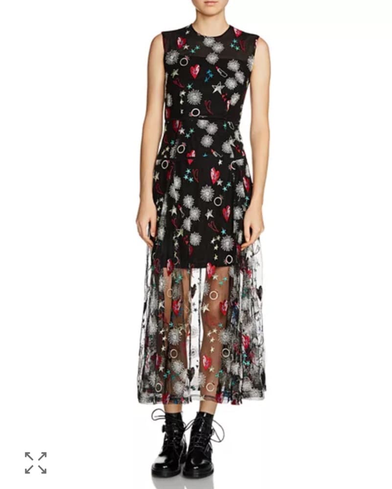Maje Rosia Hearts & Floral Midi Dress - Image 5