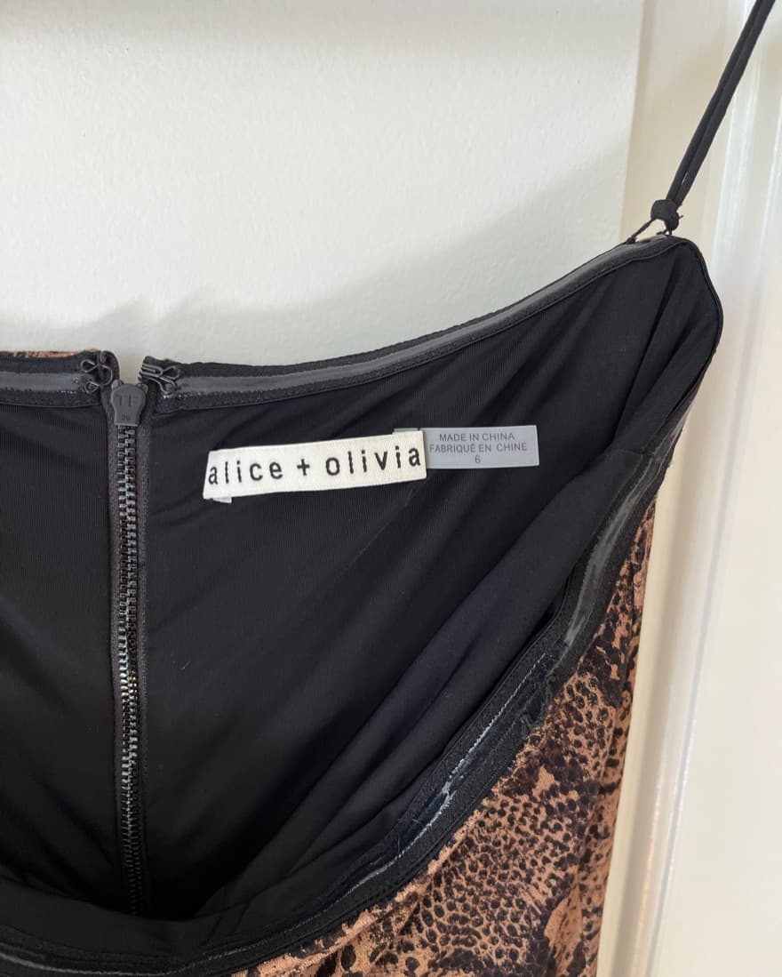 Alice + Olivia Snakeskin Strapless - Image 2