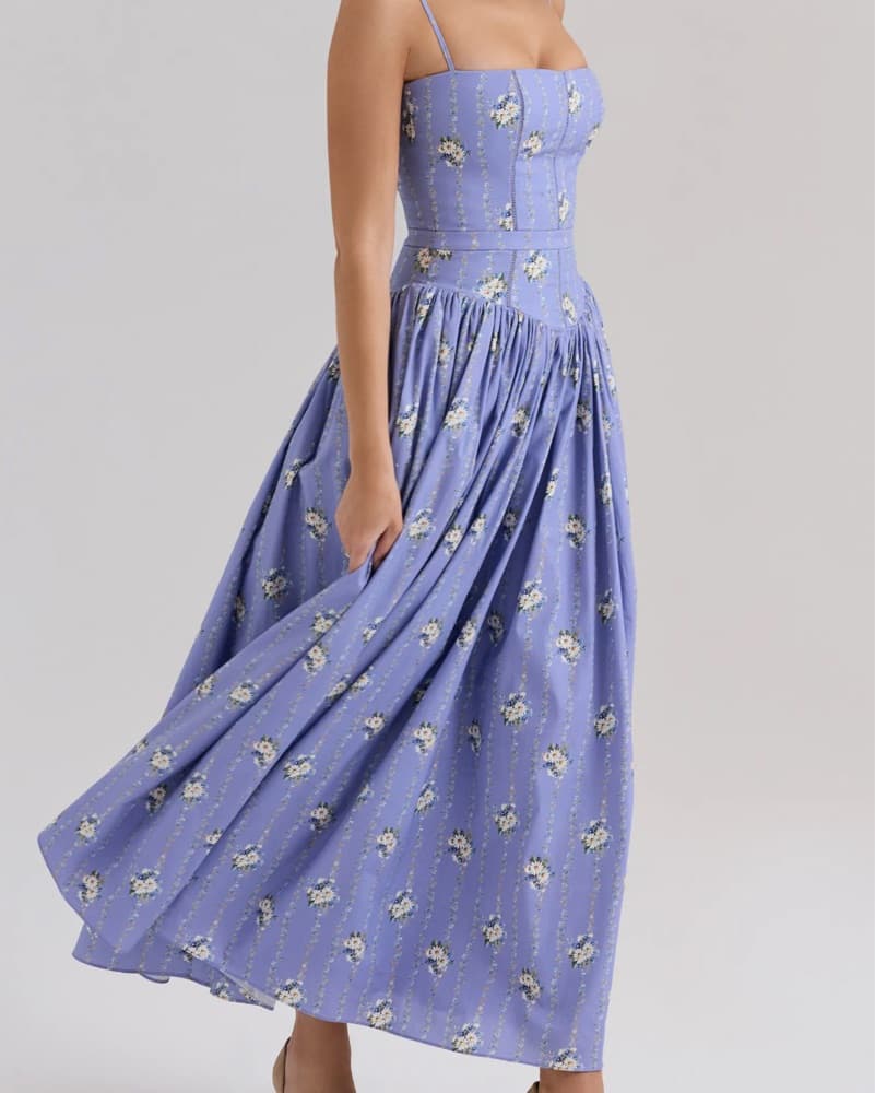 House Of CB Ysabella Blue Daisy Sundress - Image 4