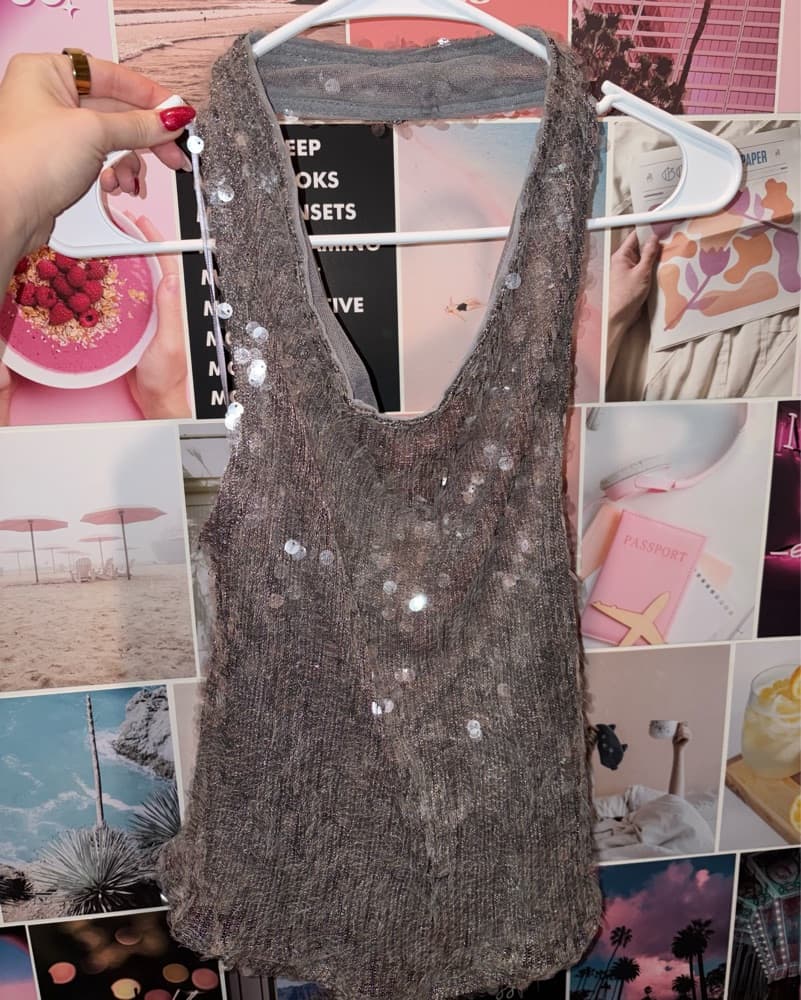 Sparkling Sequin Halter Top - Image 2