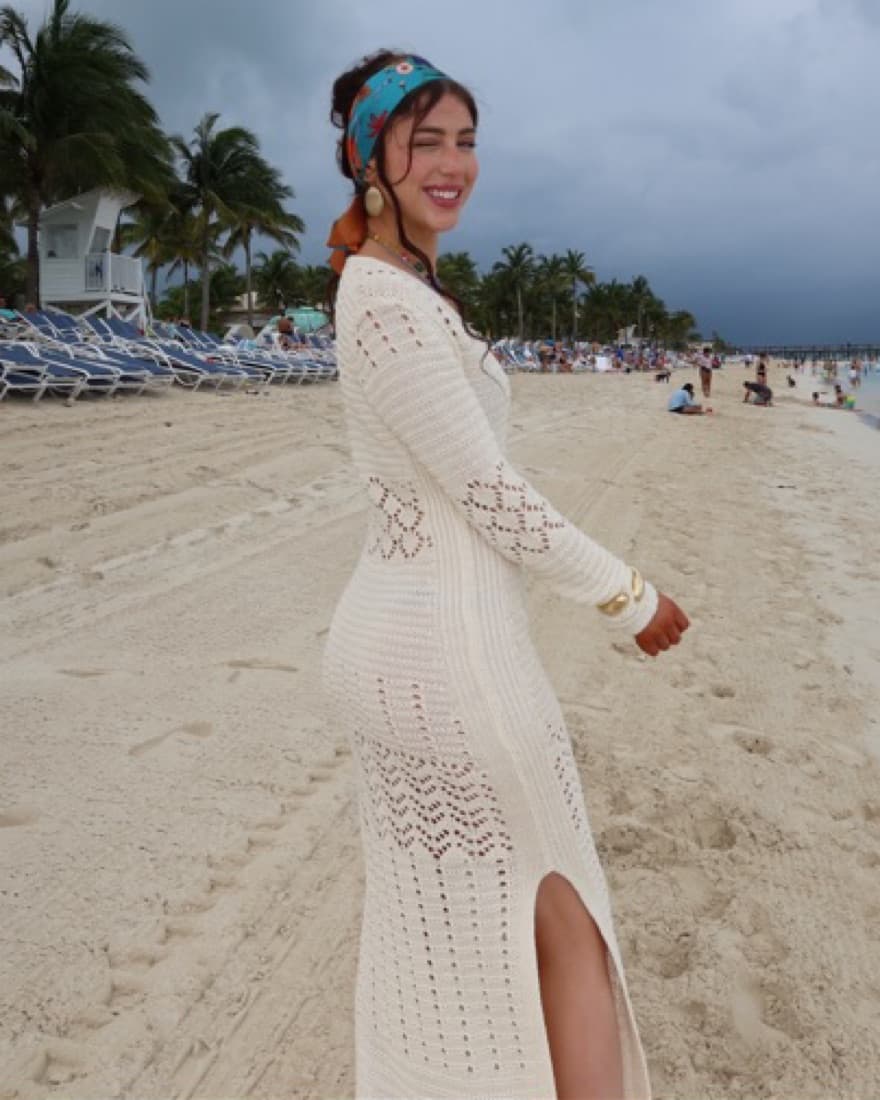 Crochet Solid & Striped Lucinda Dress - Image 4