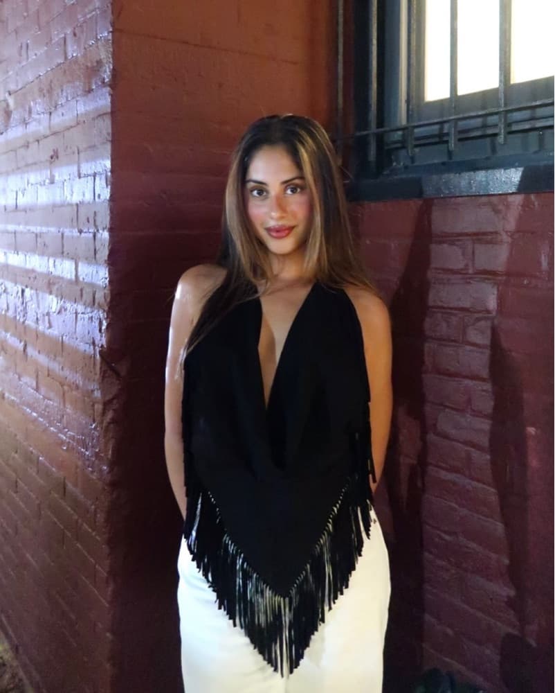 Understated Leather Black Fringe Top - Image 4