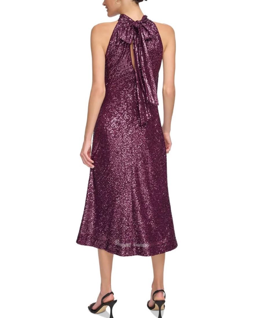 Purple Sequined Gown by Calvin Klein - Image 3