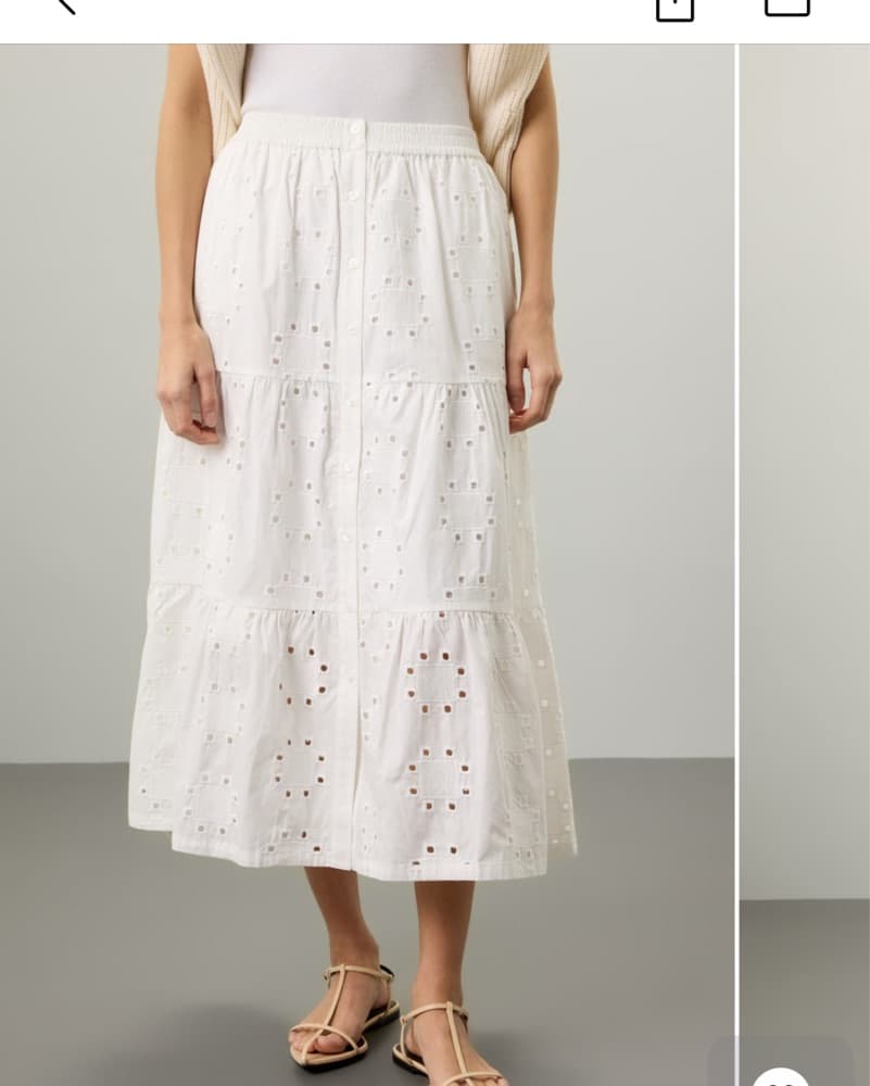 Elegant Thakoon Eyelet White Skirt - Image 5