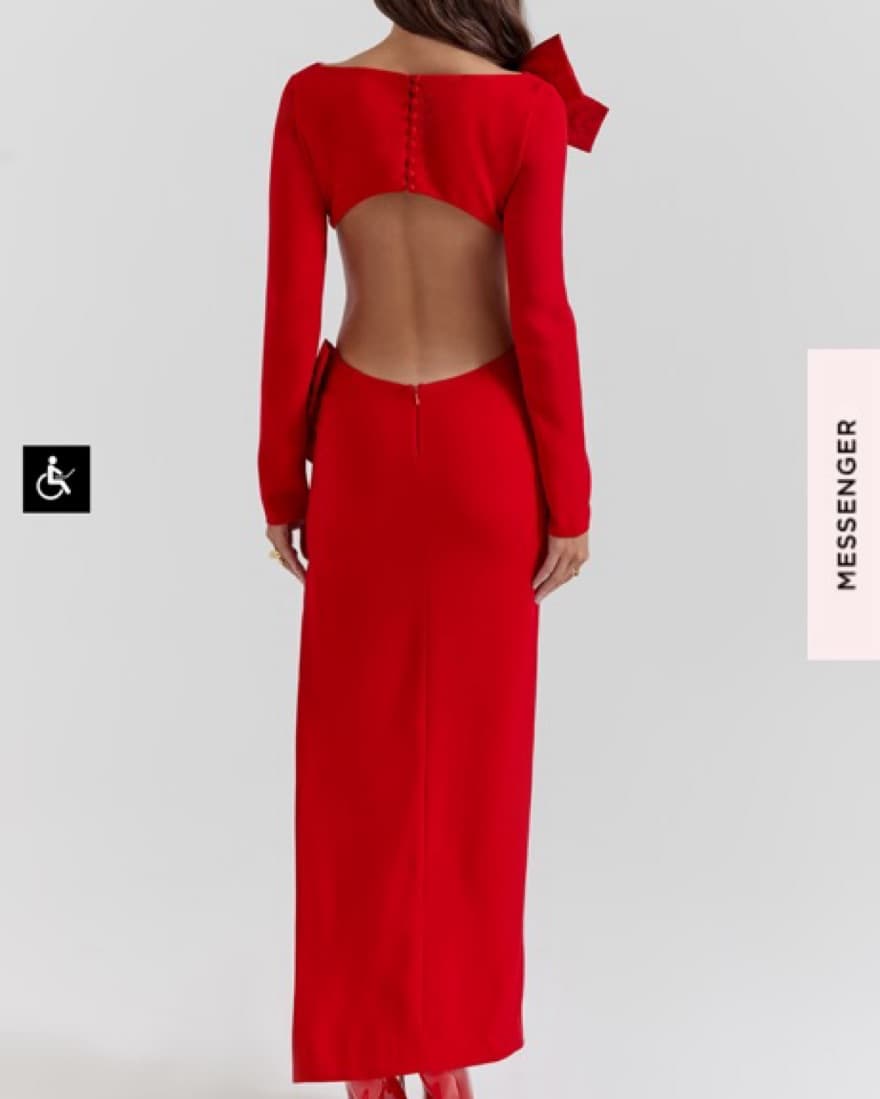 House Of CB Red Bow Maxi - Image 4