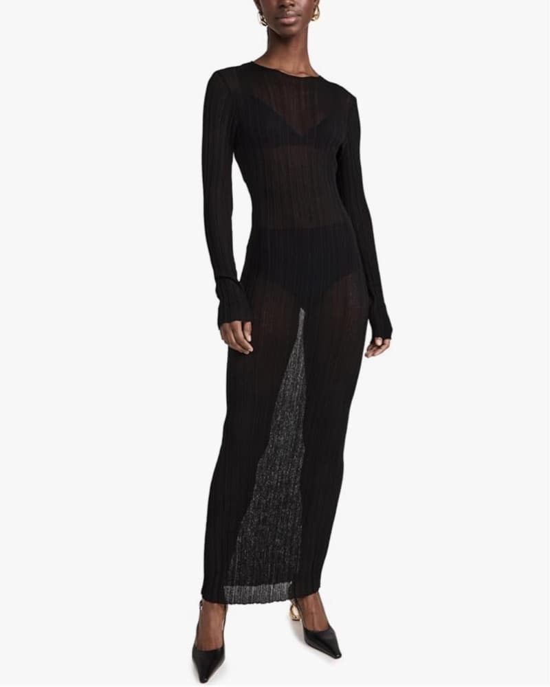 Lioness Black Sheer Maxi Dress  - Image 1